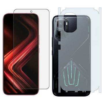 Infinix gt 50 Pro Gorilla Glass 9H Unbreakable Premium Protector Glass + Back Matte Thin Sheet Protector 2-in-1 Pack