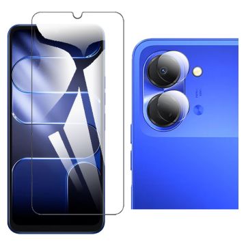 Tecno Spark Go 3 Polish Tempered Glass Premium Quality + 9H Back Camera Lens Protector 2-in-1 Combo Deal