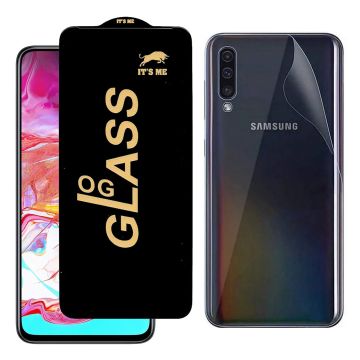 2-in-1 360 Protection for Samsung a70: HD Glass + Back Jelly
