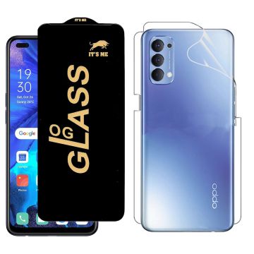 2-in-1 360 Protection for Oppo reno 4 4g: HD Glass + Back Jelly