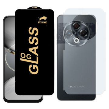 2-in-1 360 Protection for Tecno Spark 30: HD Glass + Back Matte