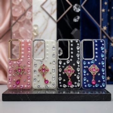 Vivo Y400 Boutique Stone Motif Shimmer Case for Elegant Look