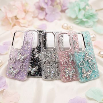 Tecno Camon 50 Shining Glitter Multicolor Butterfly Girls Case