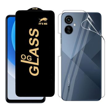 2-in-1 360 Protection for Tecno camon 19 neo: HD Glass + Back Jelly