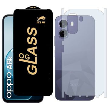 Oppo a6k HD OG Premium Quality Glass + Back Matte Thin Sheet Protector 2-in-1 Deal