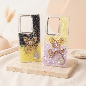 Bling Butterfly Heart Stone Case for Infinix Hot 50 Pro Plus