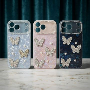 Still Glitter Sparkling Butterfly Stone Case for Apple iPhone 17 Pro Max