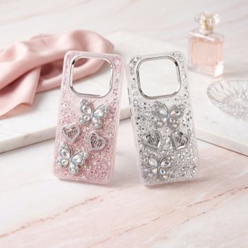 Xiaomi Redmi Note 15 Shining Glitter Multicolor Butterfly Girls Case