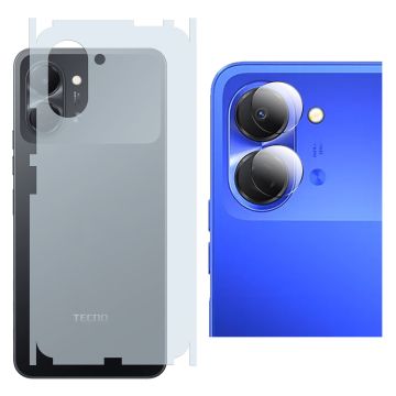 Tecno Spark Go 3 Back Matte Thin Sheet Protector + 9H Back Camera Lens Protector 2-in-1 Back Protection Bundle