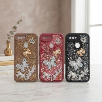 Oppo F9 Luxury Queen Glitter Sparkling Back Cover