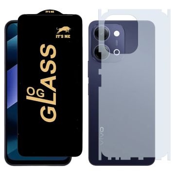2-in-1 360 Protection for Xiaomi Poco C85: HD Glass + Back Matte