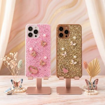 Premium Multicolor Glitter Case for Xiaomi Redmi 12 with Heart Stone