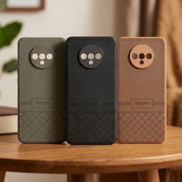 OnePlus 7T Ergonomic Leather Texture Case Premium Handheld Experience