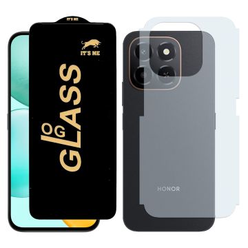 2-in-1 360 Protection for Honor X6c: HD Glass + Back Matte