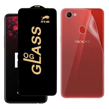 2-in-1 360 Protection for Oppo f7: HD Glass + Back Jelly