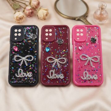 Samsung Galaxy A12 Back Cover – Glitter Love Multicolor
