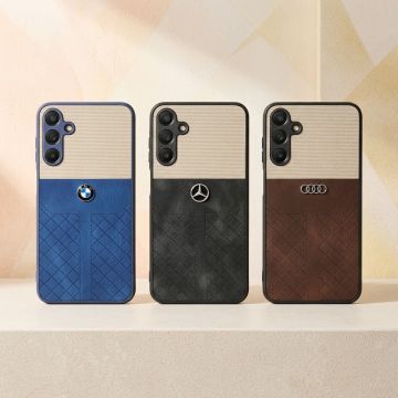 Fashionable Samsung A15 Leather Case with Car Logo Branding