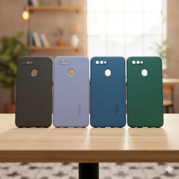 Premium Oppo F9 Soft TPU Back Case Official Spigen Design Multicolor