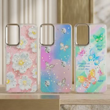 Oppo A38 Butterfly Case Premium Glitter Shiny Printed Cover