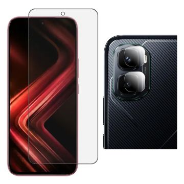Infinix gt 50 Pro Gorilla Glass 9H Unbreakable Premium Protector + 9H Back Camera Lens Protector 2-in-1 Pack
