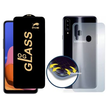 2-in-1 360 Protection for Samsung a20s: HD Glass + Back Matte