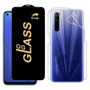2-in-1 360 Protection for Realme 6: HD Glass + Back Jelly
