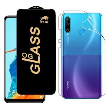 2-in-1 360 Protection for Huawei p30 lite: HD Glass + Back Jelly