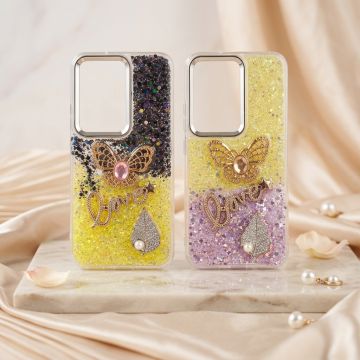Bling Butterfly Heart Stone Case for iTel S26 Ultra