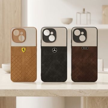 Fashionable Tecno Spark 40C Leather Case with Car Logo Branding