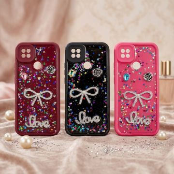 Redmi 9C Back Cover – Glitter Love Multicolor