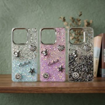 Xiaomi Redmi Note 13 Girly Glitter Case Good Luck Heart Edition