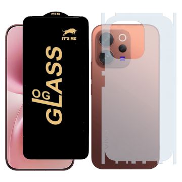 2-in-1 360 Protection for Vivo V70: HD Glass + Back Matte