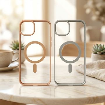 iPhone 15 Plus Transparent Shockproof Case with Colored Bumper Frame