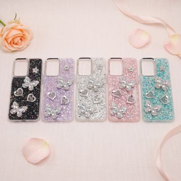 Vivo Y05 Shining Glitter Multicolor Butterfly Girls Case