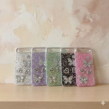 Premium Infinix Smart 10 plus Back Cover Featuring Shimmering Butterfly Motif and Crystal Accents