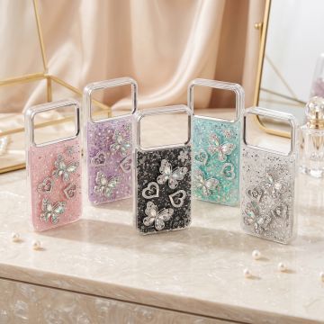 Infinix Note 60 Pro Shining Glitter Multicolor Butterfly Girls Case