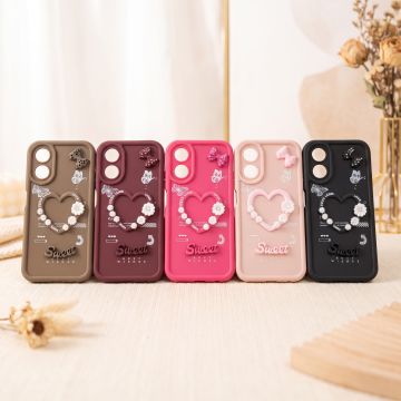 Oppo A17 Back Cover – Kitty Heart Multicolor