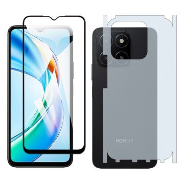 Honor x5b plus 9D Glass Edge to Edge Full Protection + Back Matte Thin Sheet Protector 2-in-1 Combo Protection