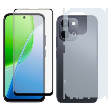 Vivo Y31d 9D Glass Edge to Edge Full Protection + Back Matte Thin Sheet Protector 2-in-1 Combo Protection