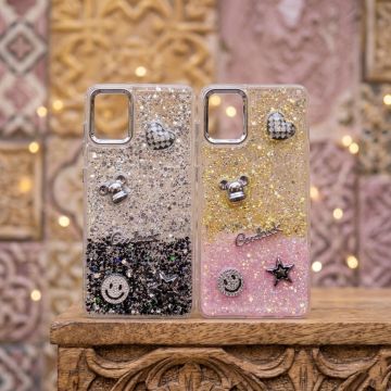 Samsung A71 Girly Glitter Case Good Luck Heart Edition