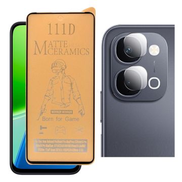 Vivo Y31d Ceramic Matte Glass Unbreakable Protector + 9H Back Camera Lens Protector 2-in-1 Protection Bundle