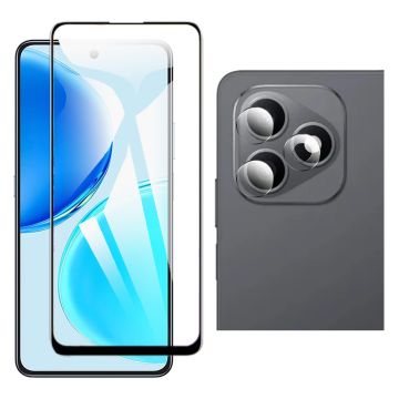 Honor x8d 9D Glass Edge to Edge Full Protection + 9H Back Camera Lens Protector 2-in-1 Combo Protection