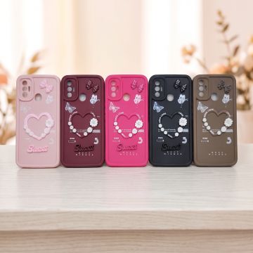 Tecno Spark 7 Back Cover – Kitty Heart Multicolor