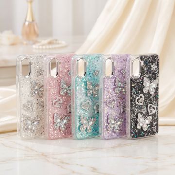 Tecno Spark Go 3 Shining Glitter Multicolor Butterfly Girls Case