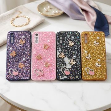 Premium Multicolor Glitter Case for Vivo S1 with Heart Stone