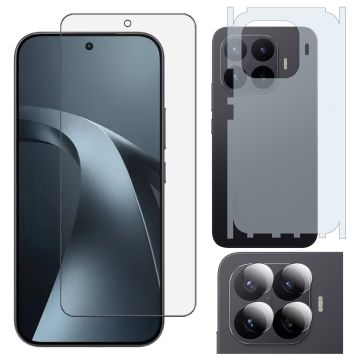 Xiaomi 17T Gorilla Glass 9H Unbreakable Premium Protector + Back Matte Thin Sheet Protector + 9H Back Camera Lens Protector 3-in-1 Pack