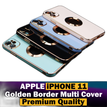 Apple iPhone 11 Soft Multi Golden Border Camera Protection Mobile Cover - Image 2