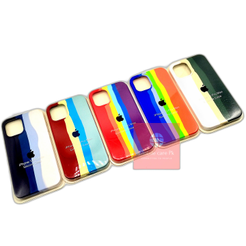 Apple iPhone 12 Pro Max Back Cover Multicolour Soft Rainbow Style Silicone Case For iPhone 12 Pro Max