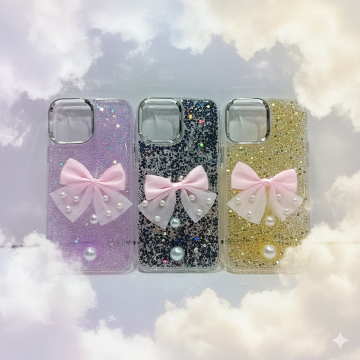 Apple iPhone 13 Pro Max Radiant Ribbon Glitter Bow Mobile Cover