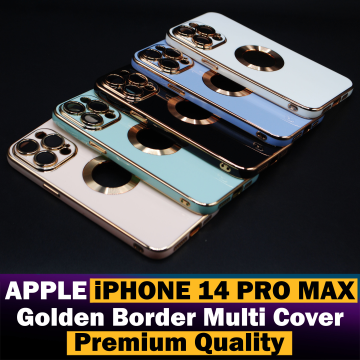 Apple iPhone 14 Pro Max Multi Golden Border Camera Protection Cover - Image 2